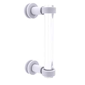 Clearview 8 in. Single Side Shower Door Pull with Groovy Accents in Matte White