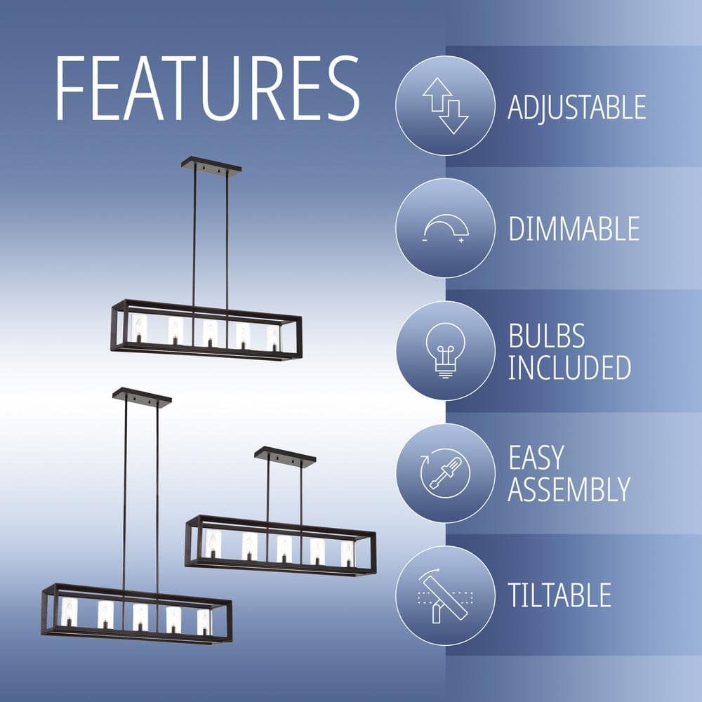 Anna 39" Oil Rubbed Bronze Linear LED Pendant