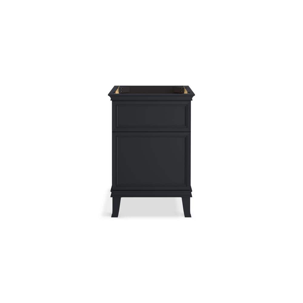 Slate Grey Solid Wood 24-Inch Freestanding Bathroom Vanity Cabinet