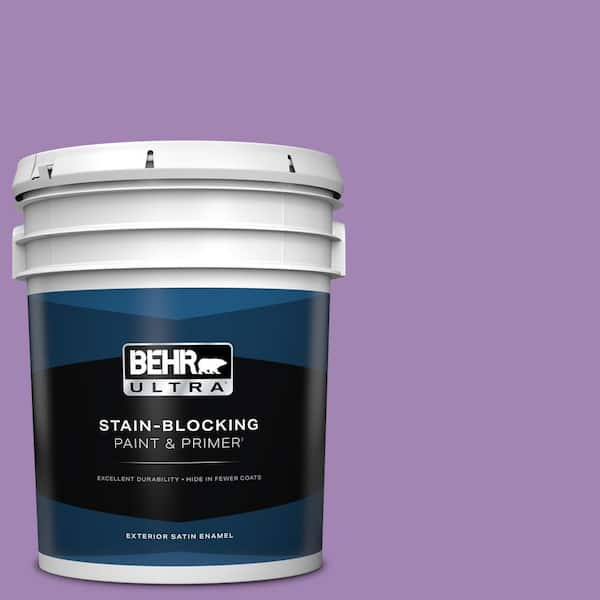 BEHR ULTRA 5 gal. #660B-6 Daylight Lilac Satin Enamel Exterior Paint & Primer