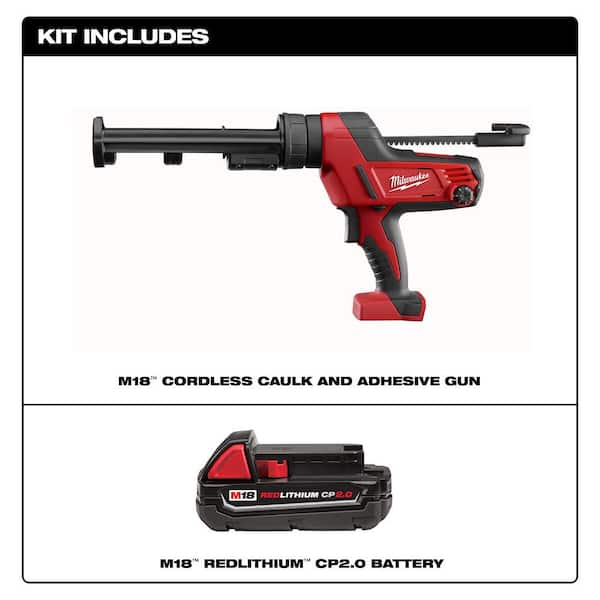 M18 18V Lithium-Ion Cordless 10 oz. Caulk Gun w/2.0ah Battery
