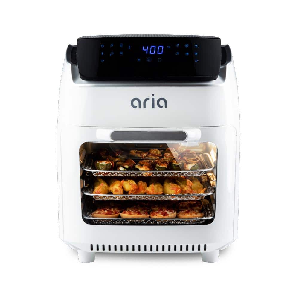 Reviews for ARIA 10Qt White Air Fryer Oven with Rotating Rotisserie,  Dehydration and Recipe Book