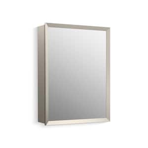 Embark 20 in. W x 26 in. H Rectangular Framed Medicine Cabinet with Mirror in Brushed Nickel
