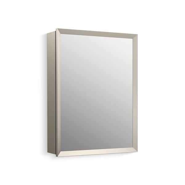 KOHLER Embark 20 in. W x 26 in. H Rectangular Framed Medicine Cabinet with Mirror in Brushed Nickel