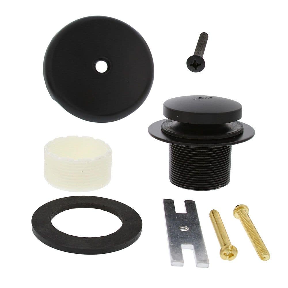JONES STEPHENS 1-Hole Toe Touch Tub Drain Trim Kit with Overflow