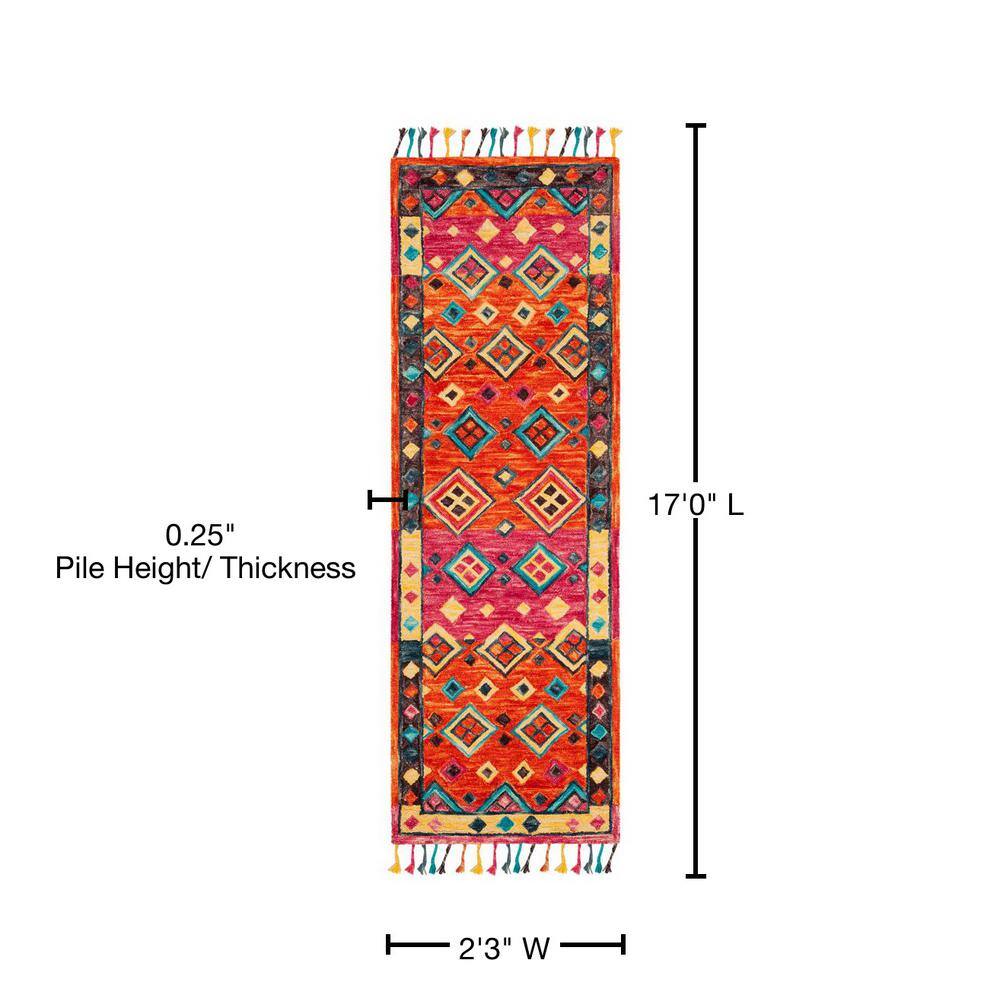 Bohemian Bliss Red and Fuchsia Hand-Tufted Wool Area Rug