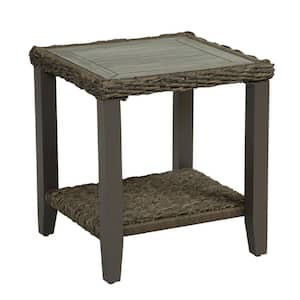 Rochdale Outdoor Brown Square Stone Side Table