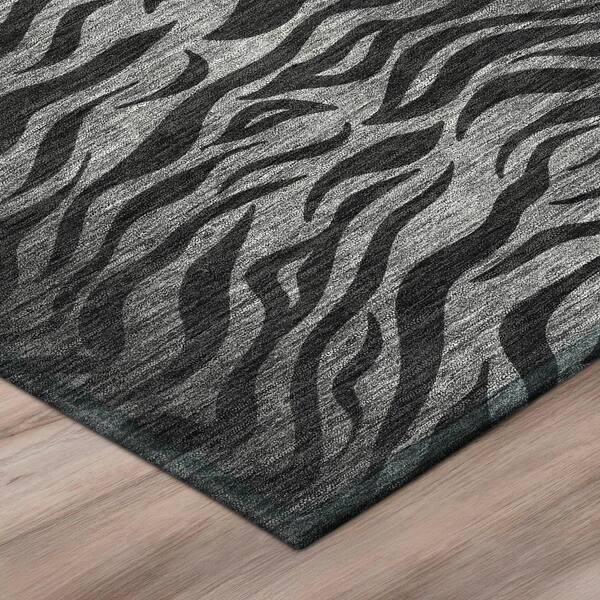 Chantille Machine Washable Indoor/Outdoor Abstract ACN2925 Black 5 ft. x 7 ft. 6 in. Area Rug