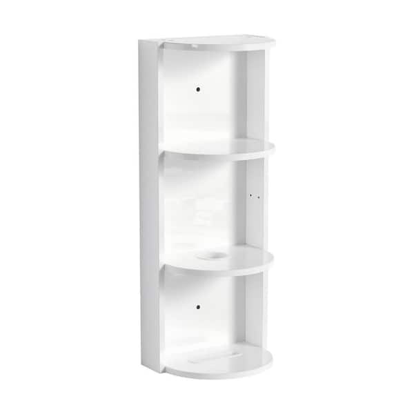 Modern 11.81 in. W x 8.69 in. D x 29.5 in. H Bathroom Storage Wall Cabinet in Glossy White