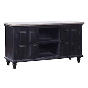 Nathan James Beacon 31 in. Matte Black Wood Accent Cabinet with ...