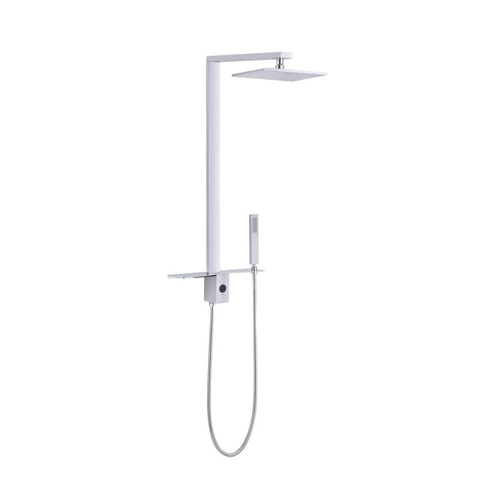 1-Spray 11 in. Digital Wall Mounted Dual Shower Head and Handheld Shower Head 1.8 GPM in Polished Chrome Exclude Valve price history on PriceWatchPro