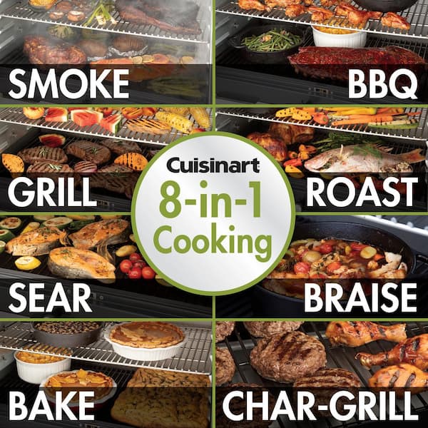 Cuisinart 256 sq. in. Portable Wood Pellet Grill and Smoker in Black  CPG-256 - The Home Depot