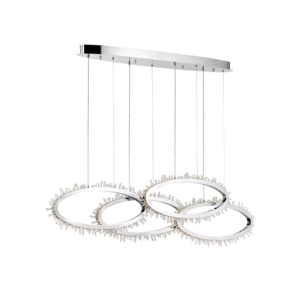 Eurofase Scoppia 92-Watt Chrome Integrated LED Chandelier