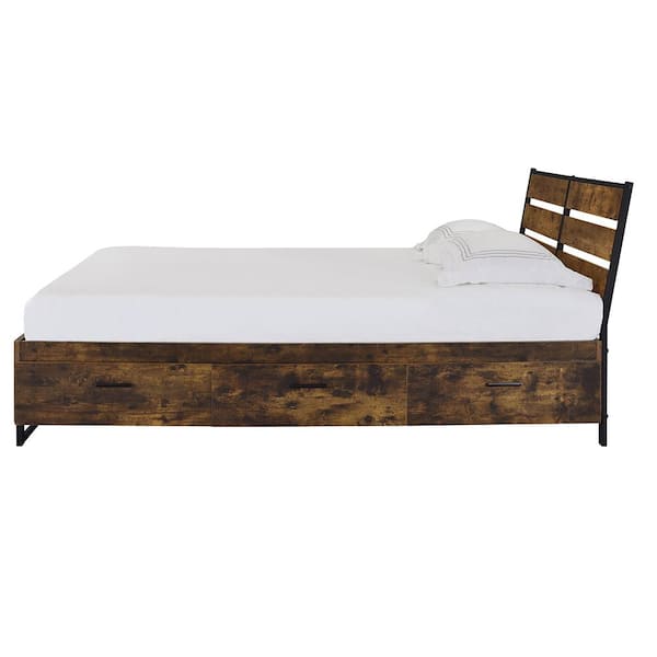 Acme Furniture Juvanth Brown Wood Frame King Platform Bed