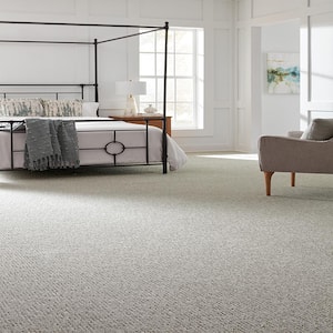 Smooth Summer Oceanic Gray 37 oz. Polyester Pattern Installed Carpet