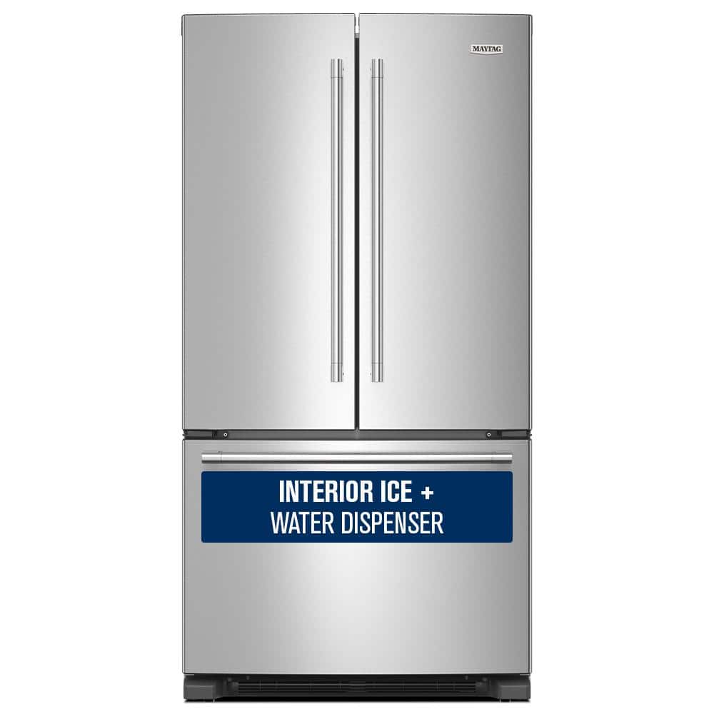 Maytag 25 cu. ft. French Door Refrigerator in Fingerprint Resistant Stainless Steel Energy Star Certified MRFF4236RZ The Home Depot