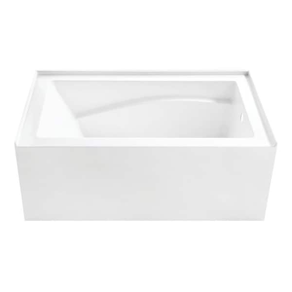 Aqua Eden 54 in. x 32 in. Acrylic Rectangular Alcove Soaking Bathtub with Right Drain in Glossy White