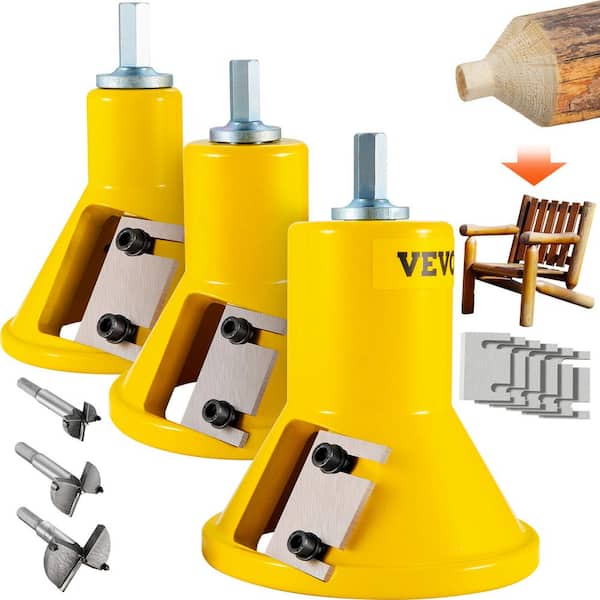 VEVOR Tenon Cutter, 1 in./25.4 mm, 1.5 in./38 mm, 2 in./50.8 mm, Steel Log Furniture Cutter