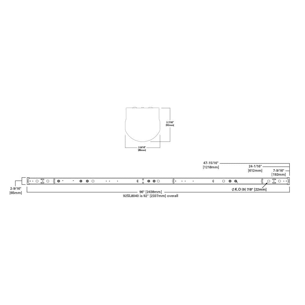 8-Foot White LED Strip Light Fixture with Lens Cover
