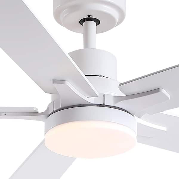 Keazile 52 in. Indoor White Ceiling Fan with Dimmable LED Light and Remote Control for Bedroom, Living Room, Dining Room