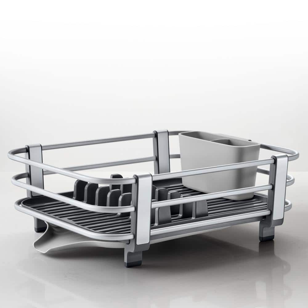 Foldable Aluminum Dish Rack with Utensil Cup