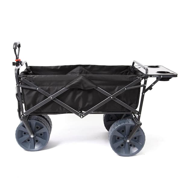 Mac Sports 21.46 in. 1 cu.ft. Collapsible Heavy-Duty All Terrain Fabric Garden Cart with Table in Black