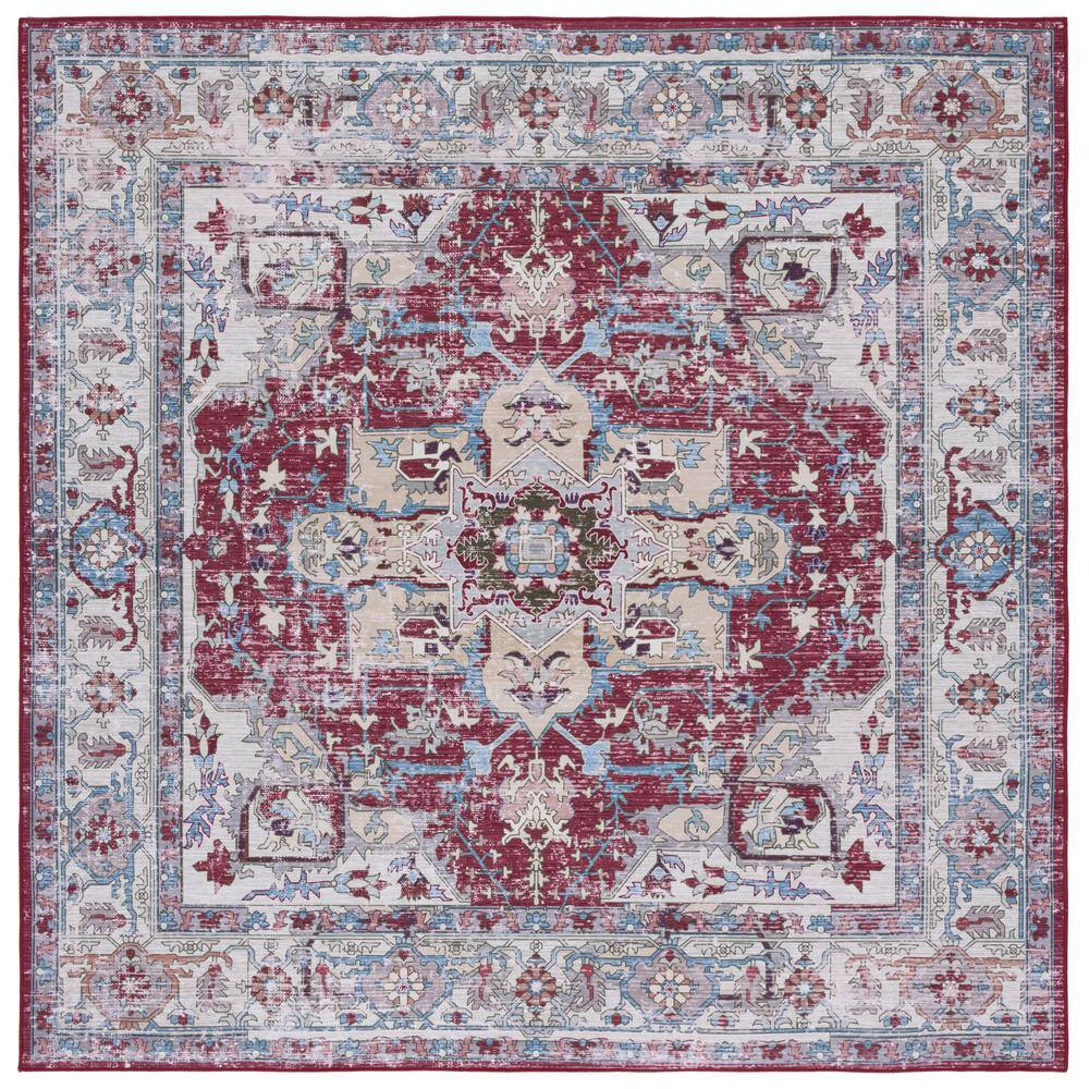 Eco-Friendly Easy-Care Synthetic Square Area Rug - Gray 6' x 6'