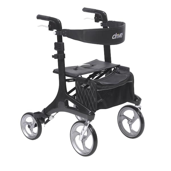 Drive Nitro Elite CF Carbon Fiber Walker Rollator in Black