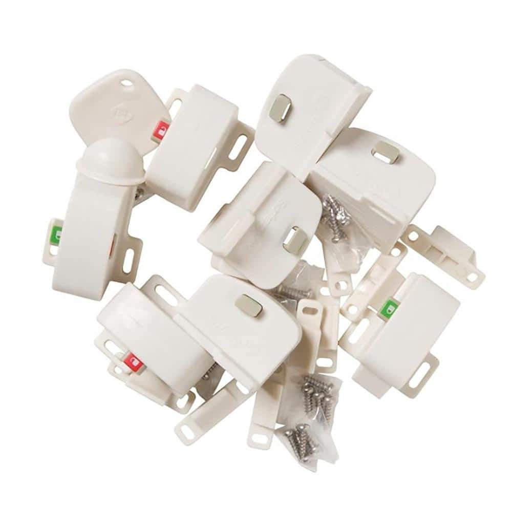 White Magnetic Locking System with 8 Locks and 1 Key