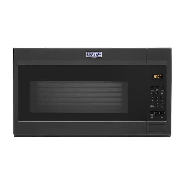 Maytag 1.9 cu. ft. Over the Range Microwave with Stainless Steel Cavity in Cast Iron Black