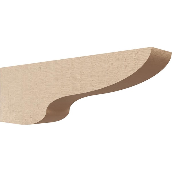 Ekena Millwork 2 in. x 4 in. x 12 in. Series 3 Thin Greensboro Rough Cedar Woodgrain Timberthane Polyurethane Corbel, Primed Tan