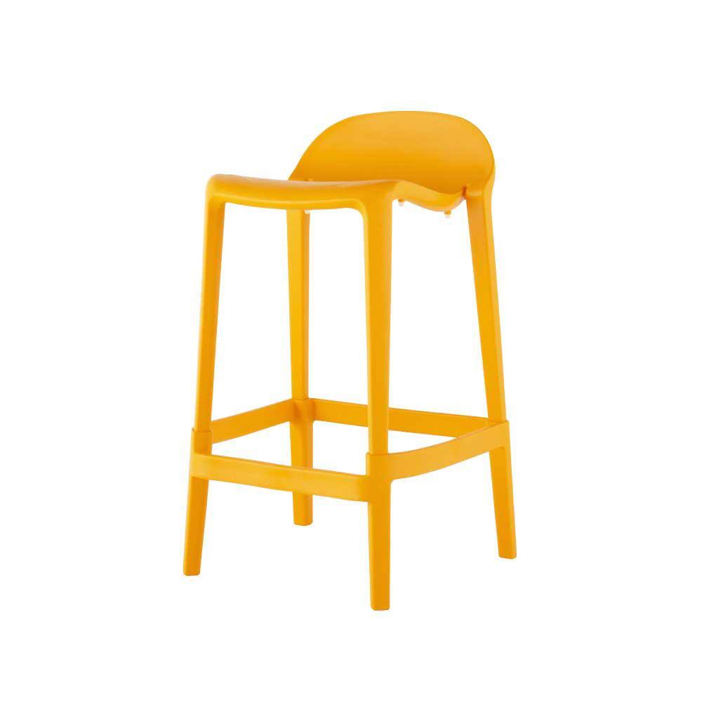 Saddle Style 25" Counter Stool in Vibrant Orange, Set of 2
