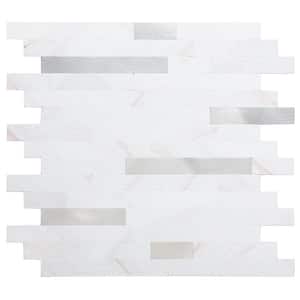 Peel and Stick Backsplash PVC Sticker Wallpaper Smart Tile in Colorful White (5-Sheets 12 in. x 12 in.)