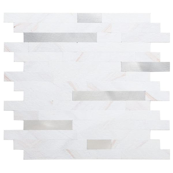 Luxury Adhesive White Leaf Tile Mosaic Sticker