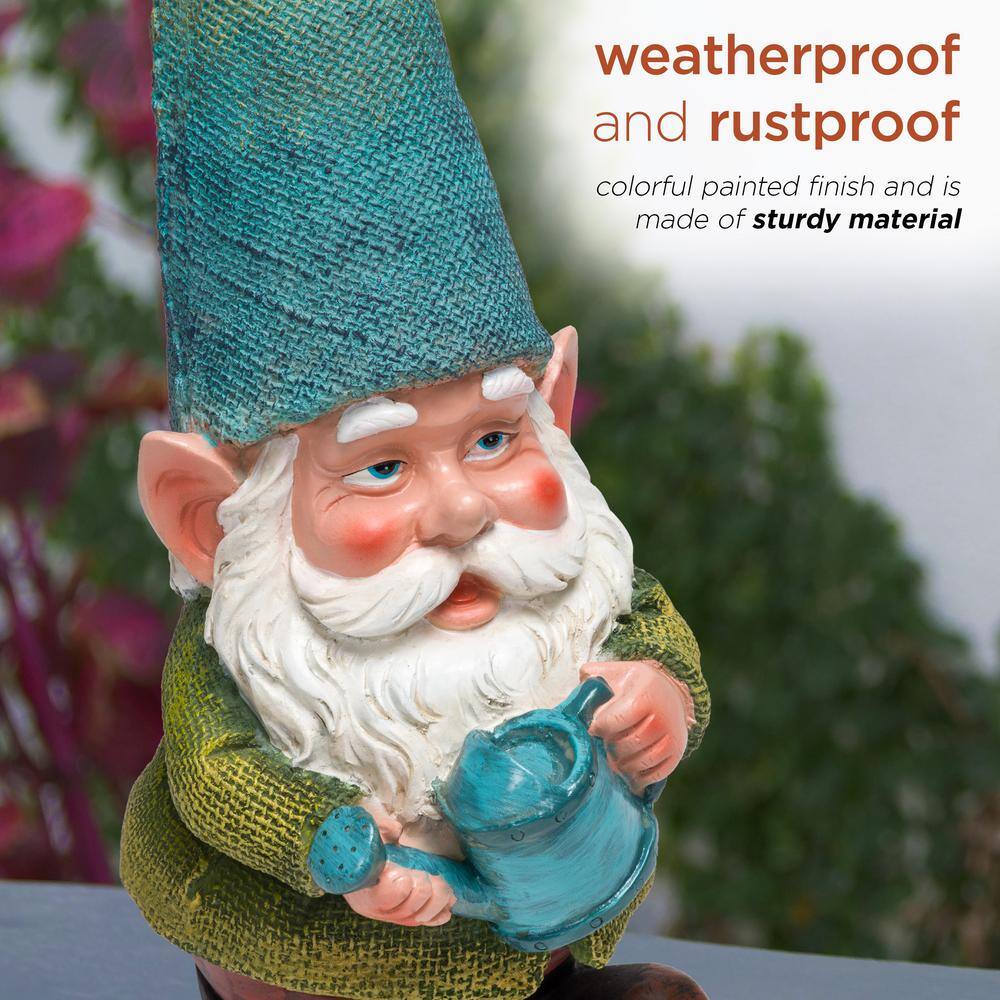 15" Multicolor Polyresin Garden Gnome with Watering Can
