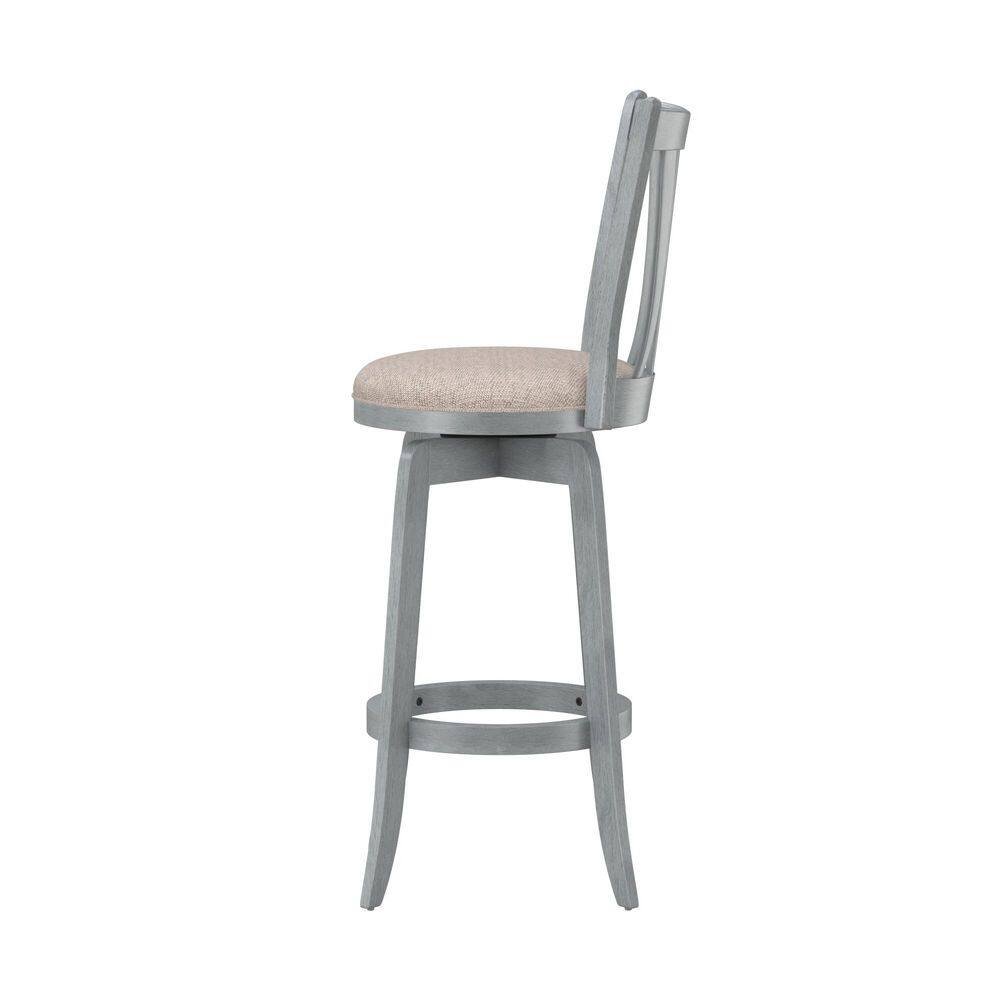 Savana 30" Blue Wirebrush Cream Swivel Wood Barstool