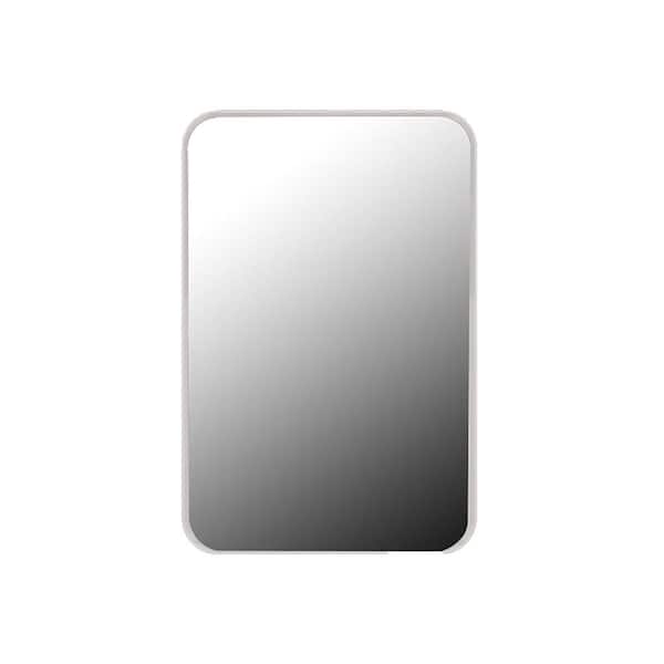 16 in. W x 24 in. H Rectangular Metal Medicine Cabinet with Mirror in White