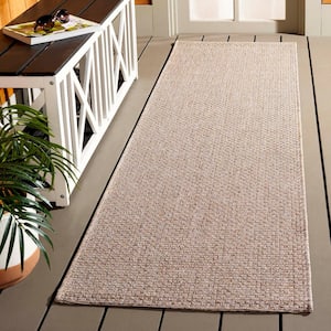 Sisal All-Weather Taupe 2 ft. x 8 ft. Solid Woven Indoor/Outdoor Runner Rug