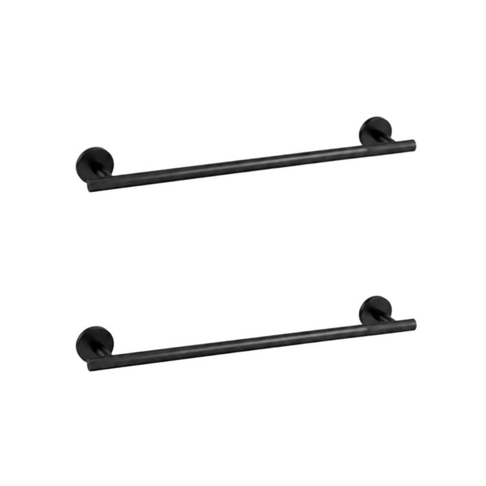 2-Pack Matte Black Wall-Mounted Stainless Steel Towel Bar, 26 in Total Length, 24 in Wall Stud Fit price history on PriceWatchPro