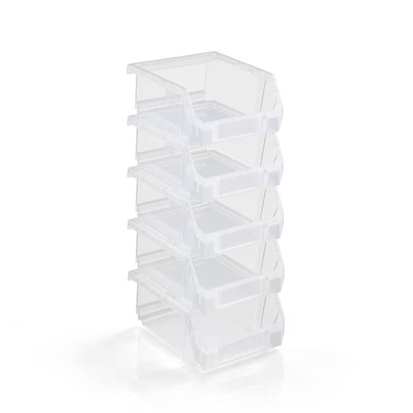 Sorbus Open Front Stackable Clothing Storage Bin – Closet Organizer - Small, Set of 5, Clear