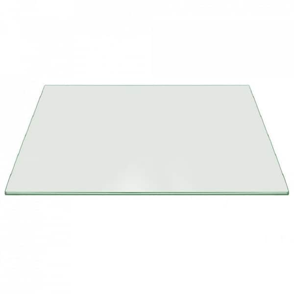 Fab Glasirror 24 In X 48 Clear Rectangle Glass Table Top 3 8 Thick Pencil Polish Tempered Touch Corners 24x48rect10thpe The Home Depot - 48 Acrylic Patio Table Top Replacement