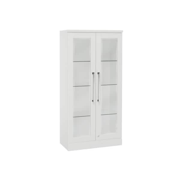 NewAge Products Home Bar White Tall Wall Display Cabinet