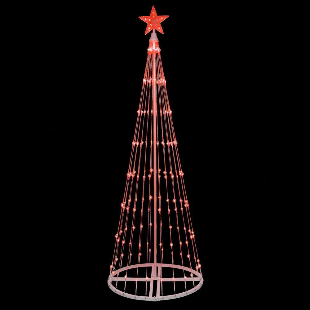 Kringle Traditions 72 in. Christmas Red LED Animated Lightshow Cone ...