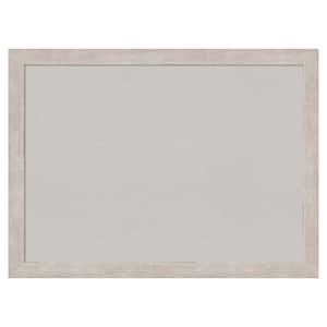 Marred Silver Wood Framed Grey Corkboard 31 in. x 23 in. Bulletin Board Memo Board