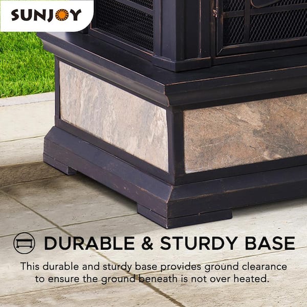 Sunjoy Copper Steel Outdoor Wood-Burning Fireplace in the Outdoor Wood- Burning Fireplaces department at