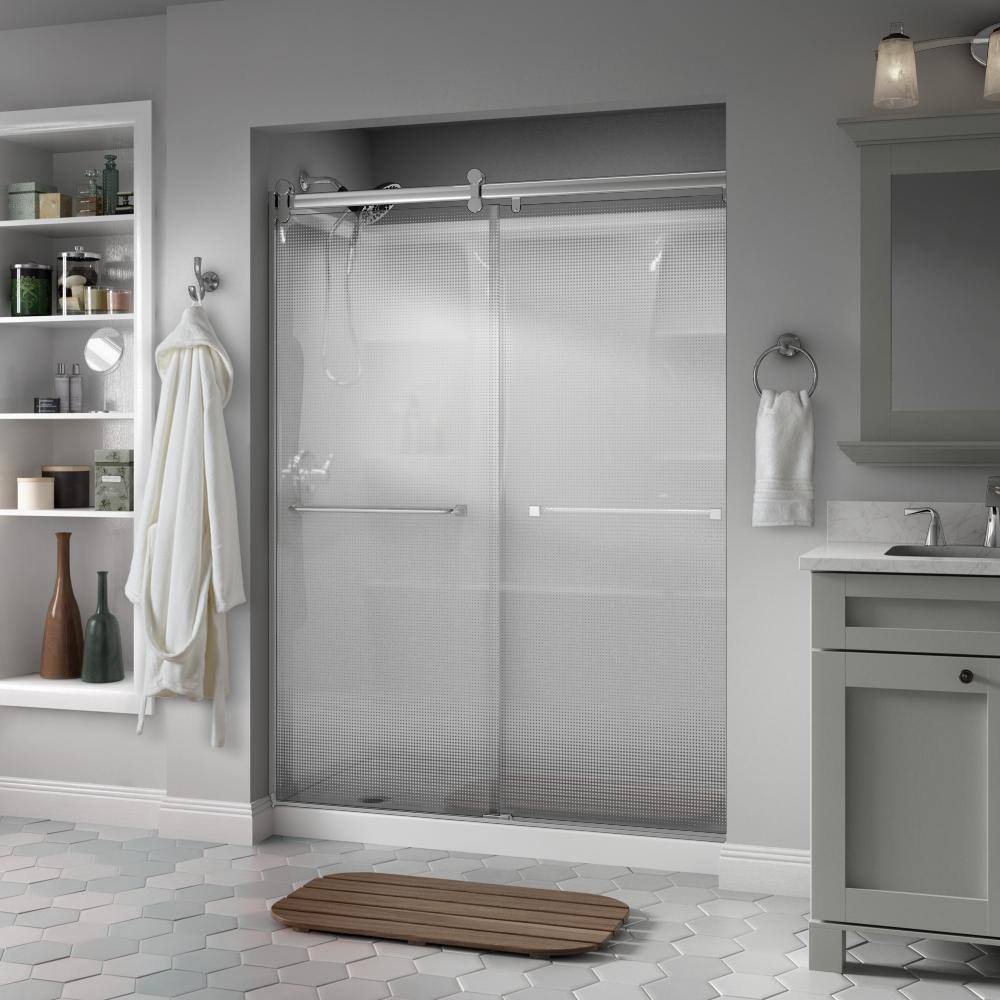 Delta Everly 60 x 71 in. Frameless Contemporary Sliding Shower Door in