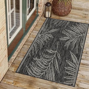 Liana Black and Gray 2 ft. x 3 ft. Indoor/Outdoor Area Rug