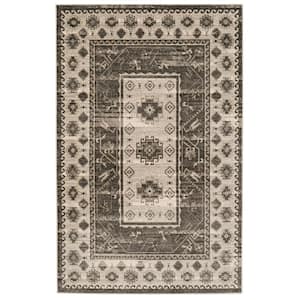 Crop Buharra Grey and Charcoal 9 ft. x 12 ft. Area Rug