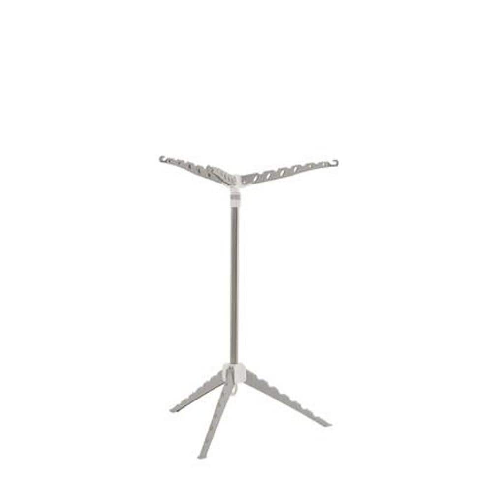 Gray Collapsible Tripod Clothes Drying Rack with Adjustable Height