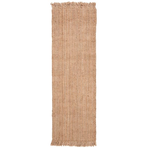 SAFAVIEH Natural Fiber Beige 3 ft. x 8 ft. Solid Runner Rug